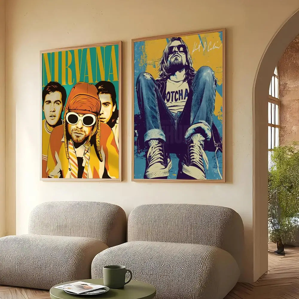 Nirvana Band Poster Removable Wall Sticker – HD Music Decal Wall Poster Sticker Axl