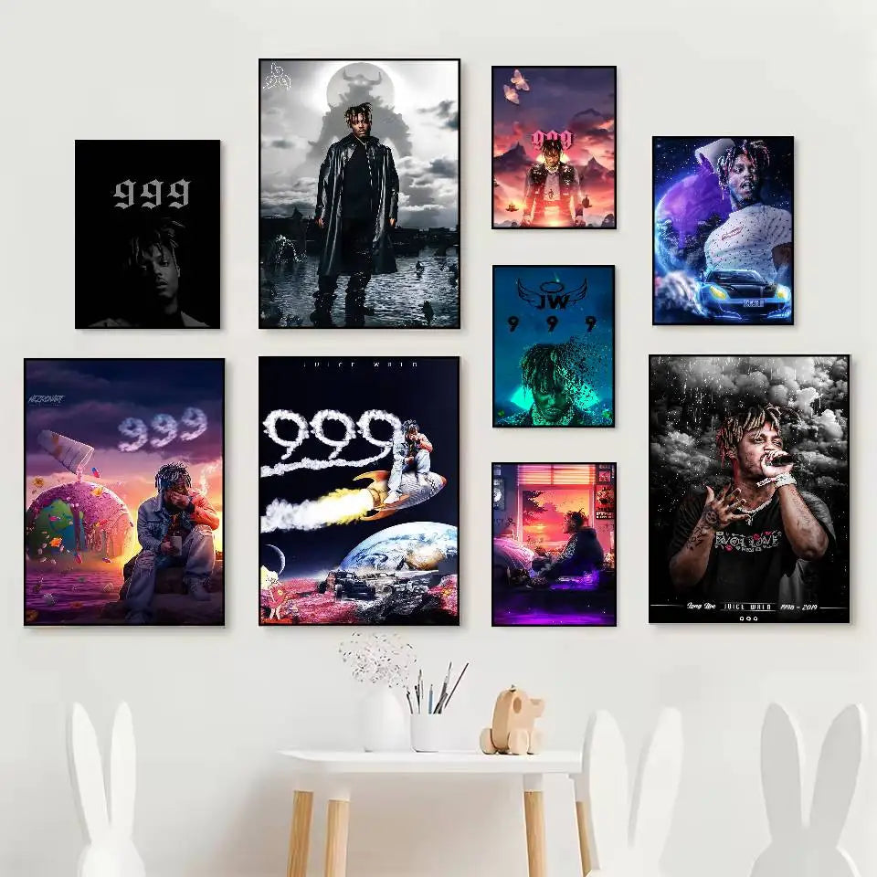 Juice WRLD Hip-Hop HD Poster – Self-Adhesive Waterproof Wall Art Wall Art Poster Axl