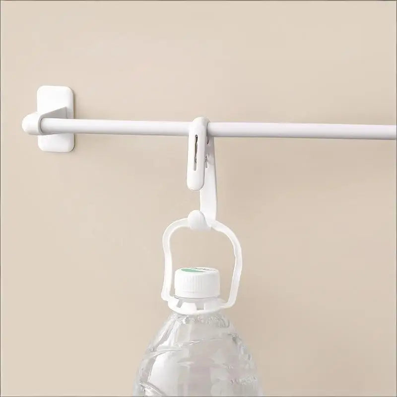 10-Pack 2-in-1 Plastic Hook & Clip – Home Storage Organizer Storage Hook Clips Axl