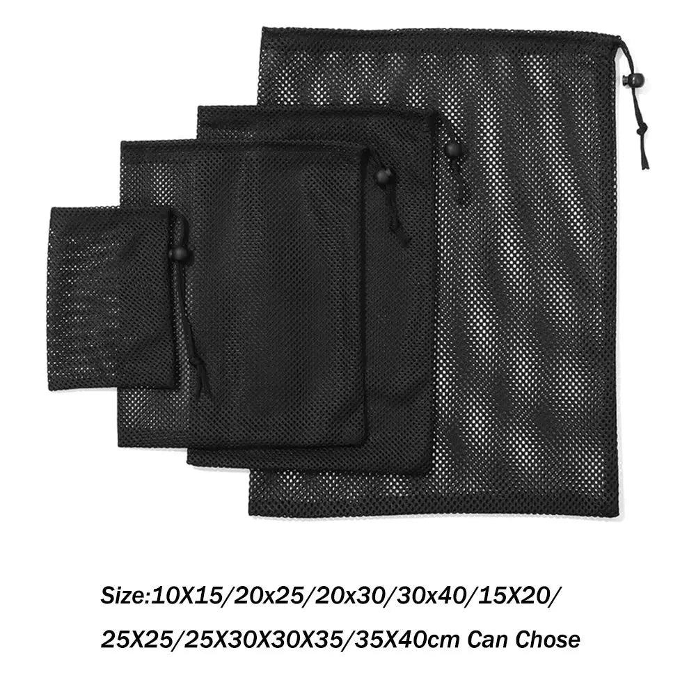 Nylon Mesh Drawstring Storage Bag – Travel & Laundry Pouch Mesh Storage Bag Axl