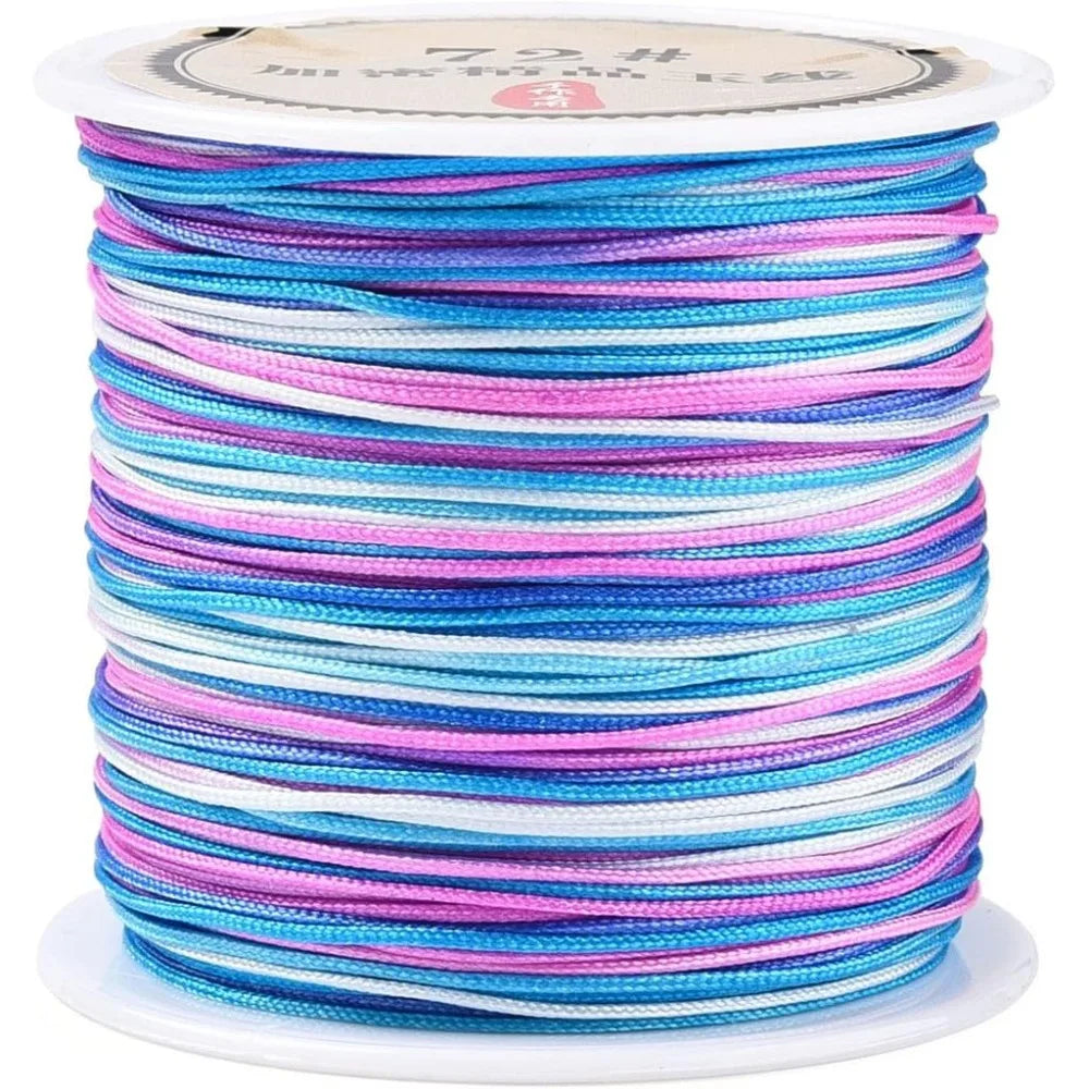 54.68 Yards Segment Dyed Nylon Cord 0.8mm – Chinese Knotting Jewelry Making Cord Axl AECH04-19386