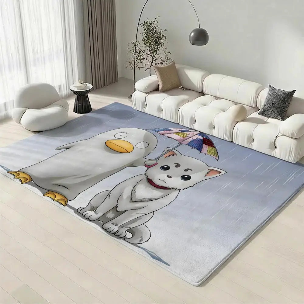 Anime Gintama Flannel Floor Mat – Non-Slip Soft Indoor Rug Anime Floor Mat Axl