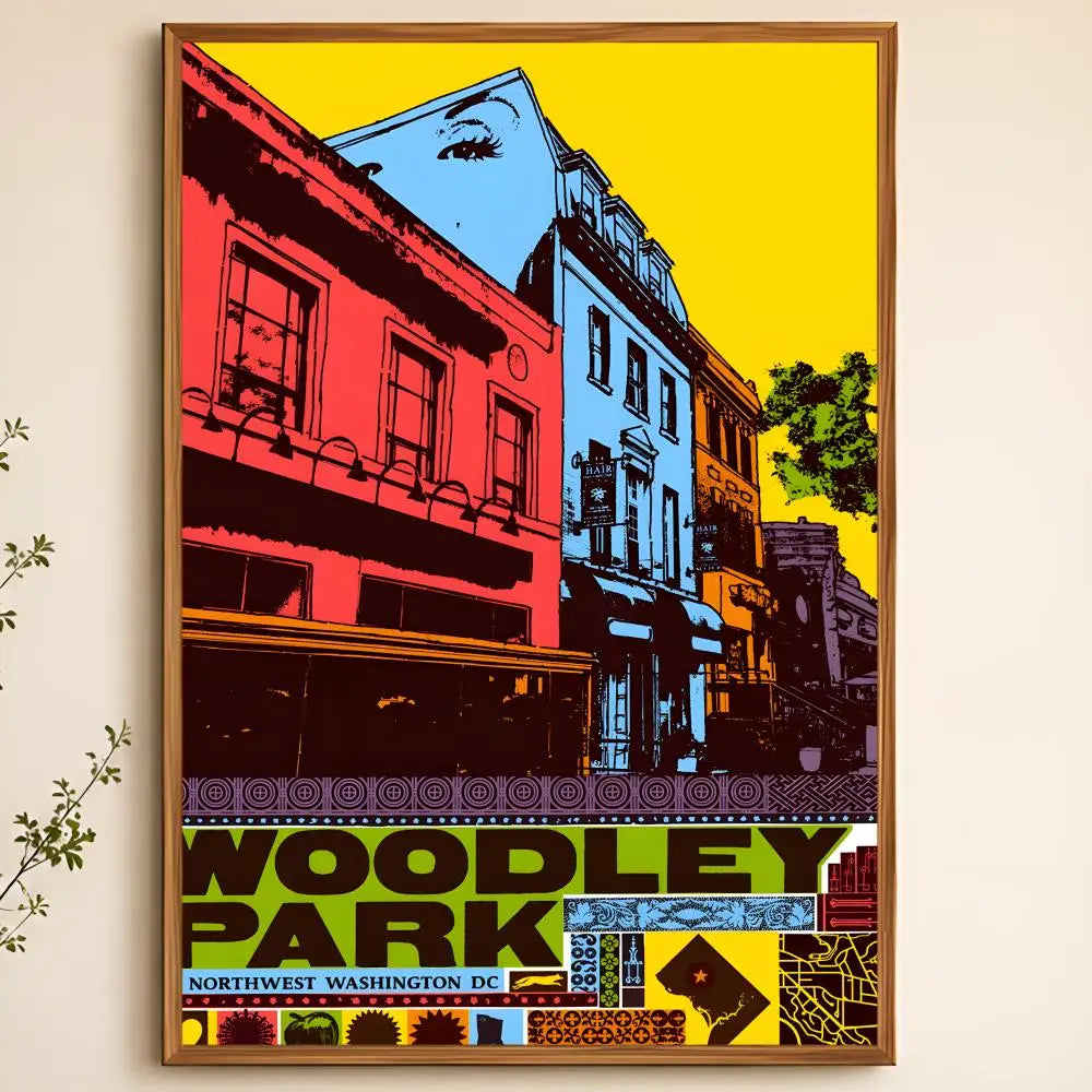 Washington Neighborhood Poster – Self-Adhesive Waterproof Wall Art Decorative Wall Poster Axl