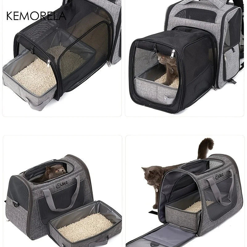 KEMORELA Foldable Cat Litter Box – Portable Travel Pet Potty Cat Litter Box Axl