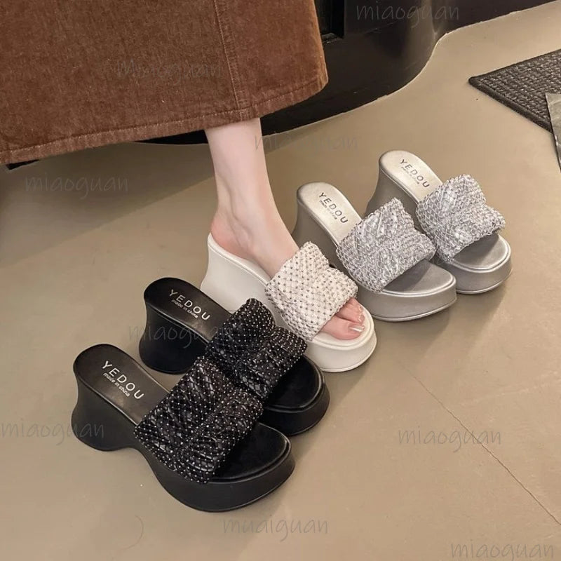 Women's Platform Wedge Slide Sandals | Open Toe Summer Slippers Platform Wedge Sandals Axl