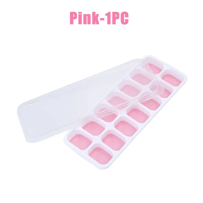 Silicone Ice Cube Tray with Lid – 14-Grid Non-Stick Mold Ice Cube Tray Axl 1pcs B