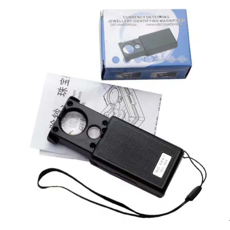 Jewelry Loupe 30X 60X Magnifier with LED & UV Light | Foldable Jewelry Loupe Magnifier Axl