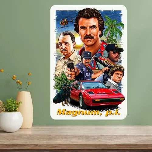 Magnum P.I. Metal Poster Sign – Vintage Aluminum TV Wall Décor Metal Wall Sign Axl aluminum sign aluminum 14x20cm