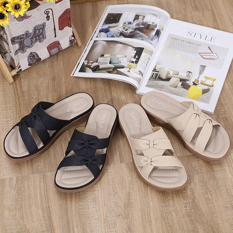 Women's Wedge Platform Beach Slides – Lightweight Summer Slippers Wedge Platform Slides Axl