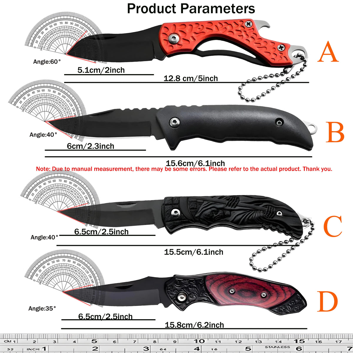 Stainless Steel Folding Paring Knife – Portable Kitchen Knife Folding Paring Knife Axl