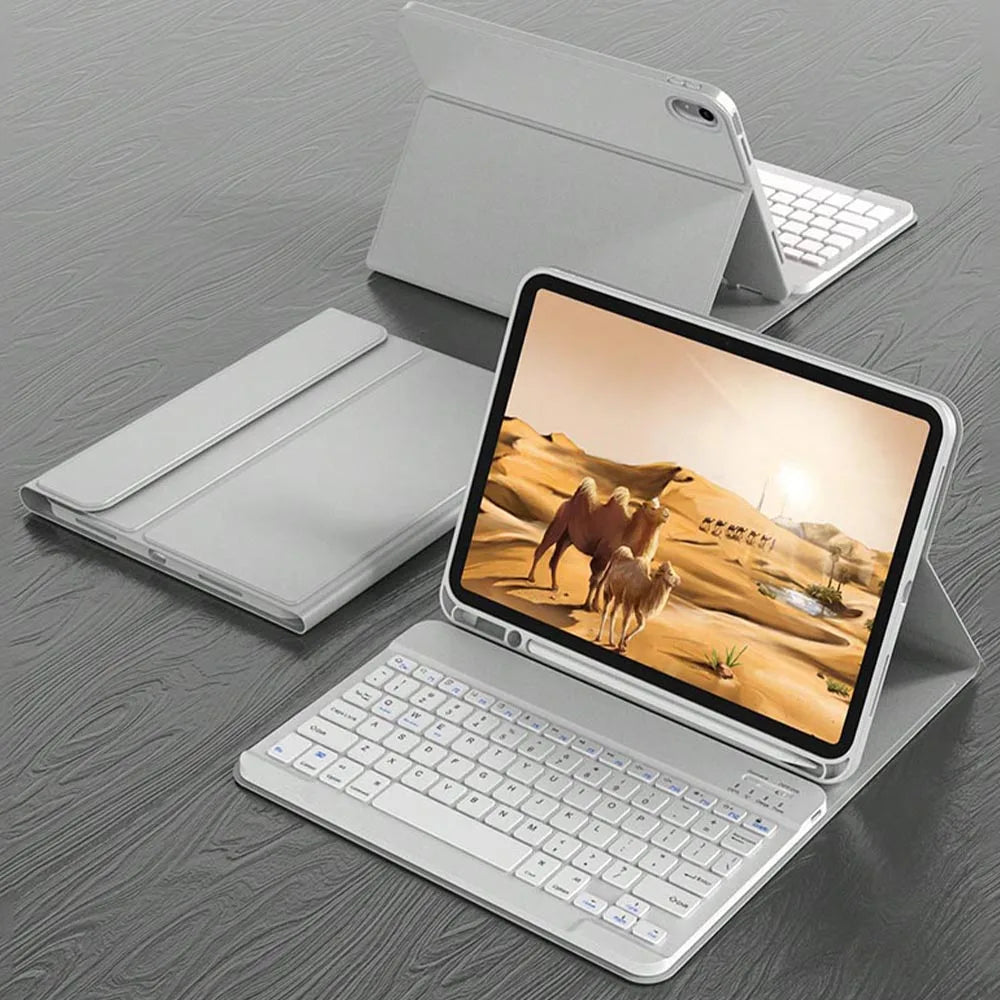 Bluetooth Keyboard Case iPad Pro 11 / Air / 10th 11th Gen – Gray Tablet Keyboard Case Axl