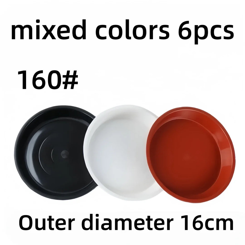 6-Pack Round Plastic Plant Drip Trays 16cm – Indoor Saucers Plant Drip Trays Axl mixed colors 6pcs