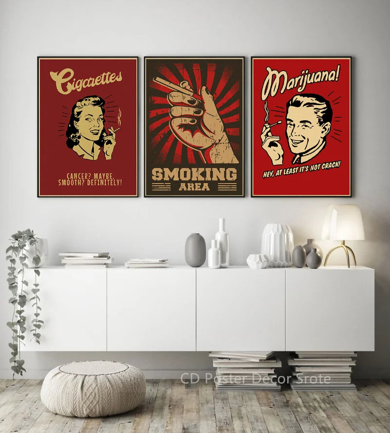 Retro Vintage Kraft Paper Poster – Bar, Beer & Coffee Wall Art Wall Art Poster Axl