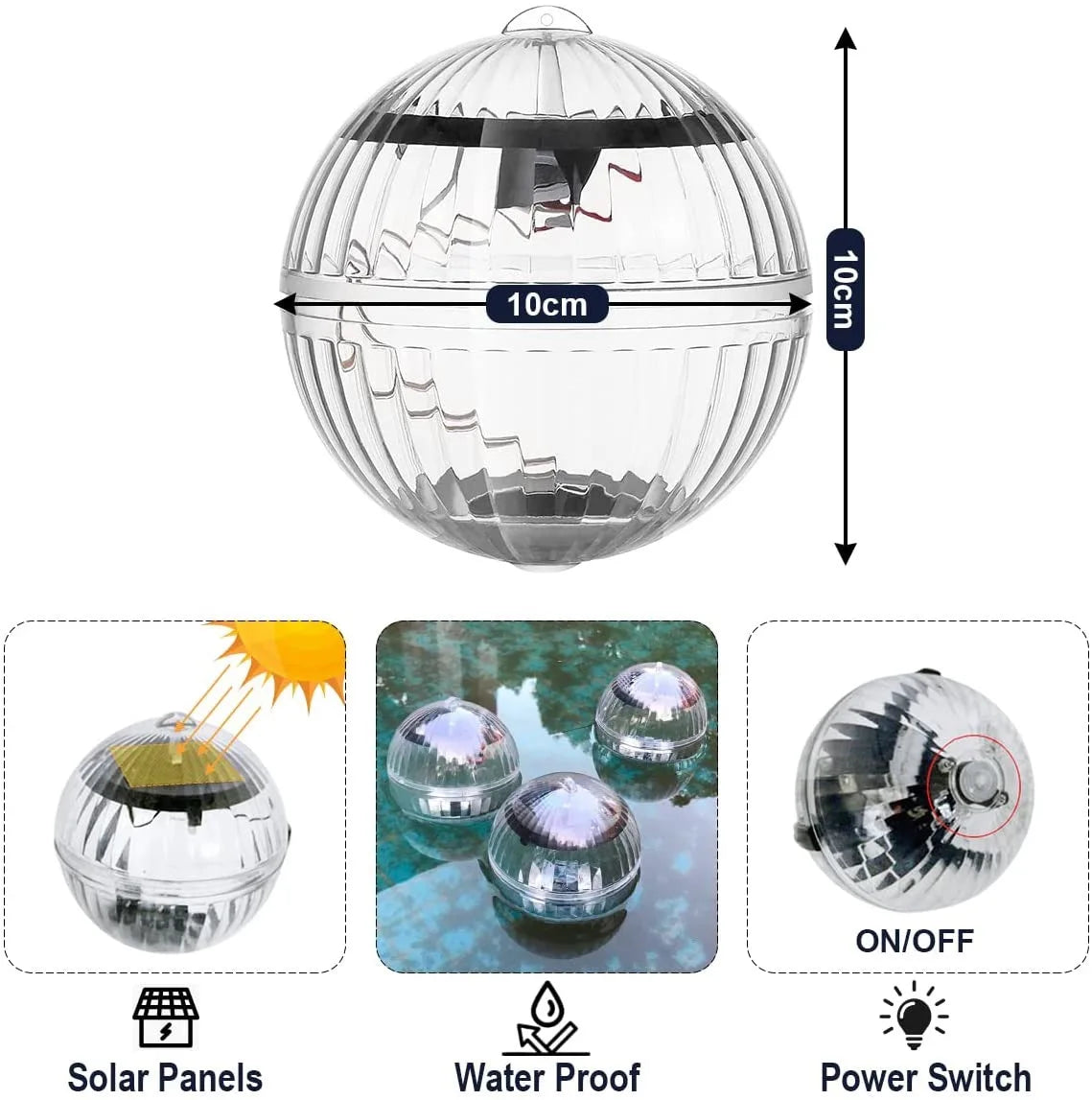 Solar LED Floating Ball Light – Color Changing Pool & Pond Lamp Solar Floating Light Axl