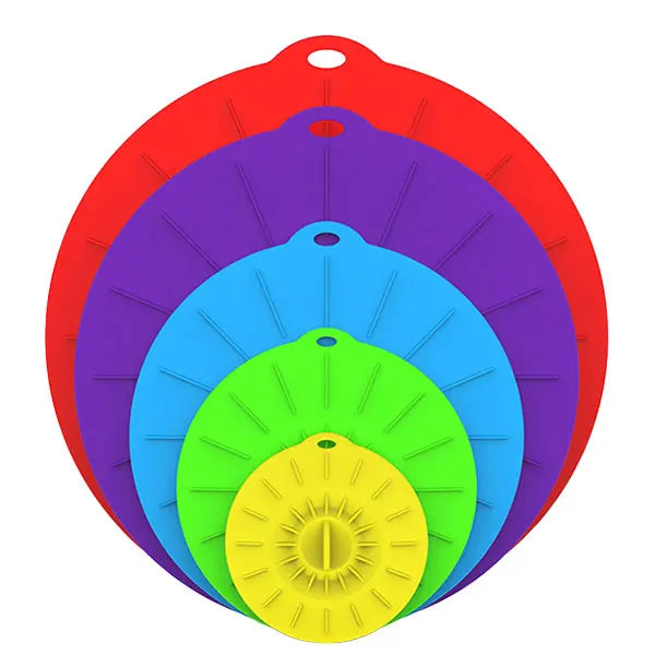5-Pack Silicone Stretch Lids – Reusable Food Covers 5 Sizes Silicone Food Lids Axl 5 PCS Mixed color