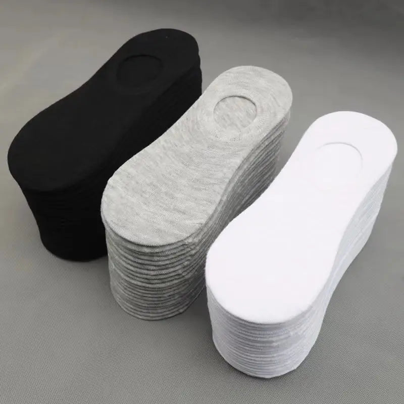 Men's Low-Cut Ankle Boat Socks – Soft Polyester, Solid Colour Men's Ankle Socks Axl 10 pairs mix-2 One Size