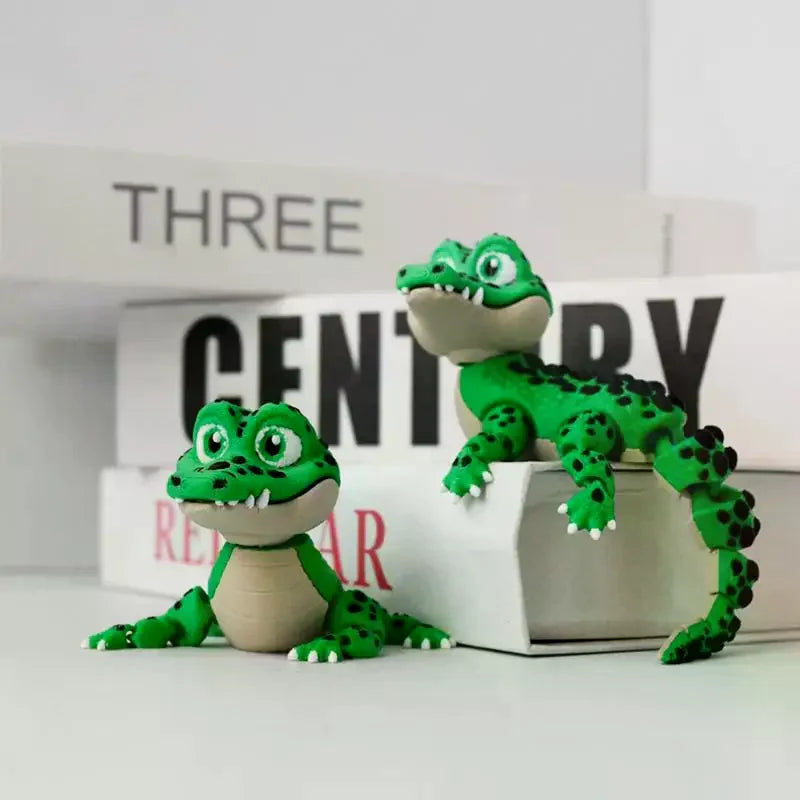 3D Printed Crocodile Toy – Movable Joints Desk Statue Articulated Animal Figure Axl