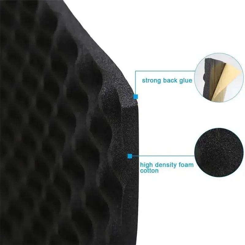 Car Hood Egg Crate Acoustic Foam Mat – 200×50×2cm Self-Adhesive Acoustic Insulation Mat Axl
