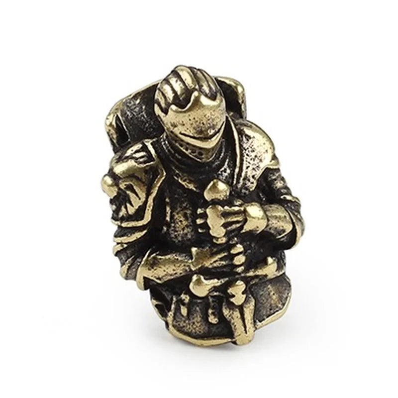 Pirate Skull Brass Knife Bead – Vintage EDC Paracord Pendant EDC Paracord Bead Axl Guards yellow