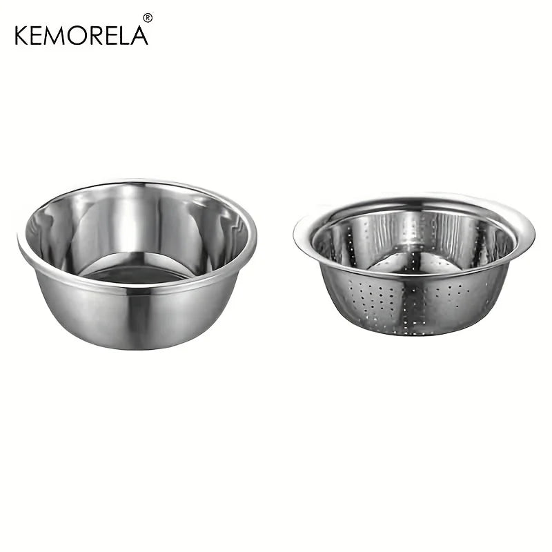 KEMORELA Stainless Steel Colander Basin Set – 2/3 Piece Colander Basin Set Axl 2PCS
