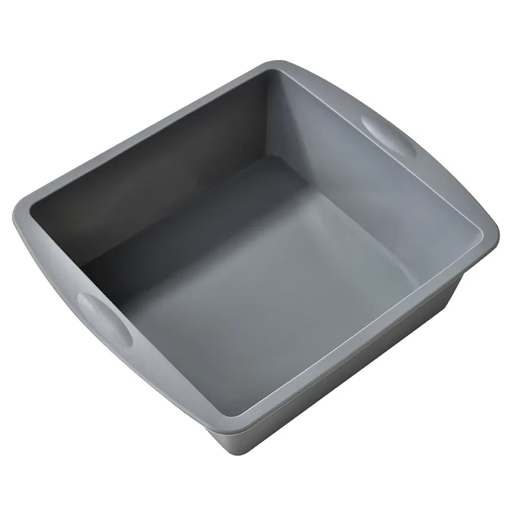 Silicone Square Cake Pan – Non-Stick Brownie Mold, Oven Safe Silicone Baking Pan Axl 1Pcs Grey