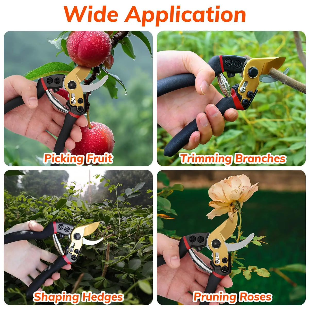 PLYS 7.7" Titanium Bypass Pruning Shears | SK-5 Steel Pruners Bypass Pruning Shears Axl