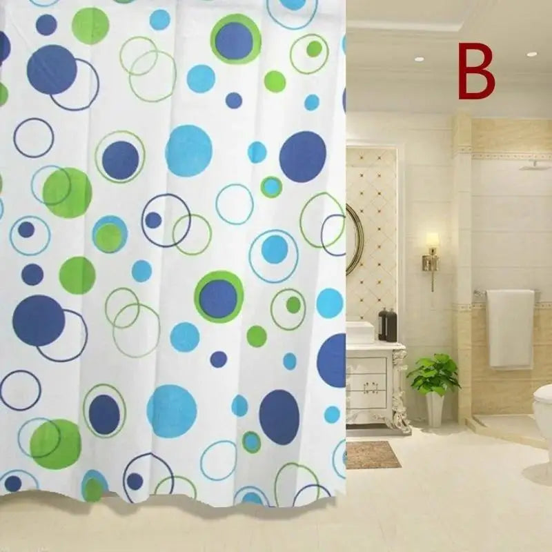 Waterproof Shower Curtain Set 180×200cm + 12 Hooks | PEVA Shower Curtain Set Axl 200*180cm B