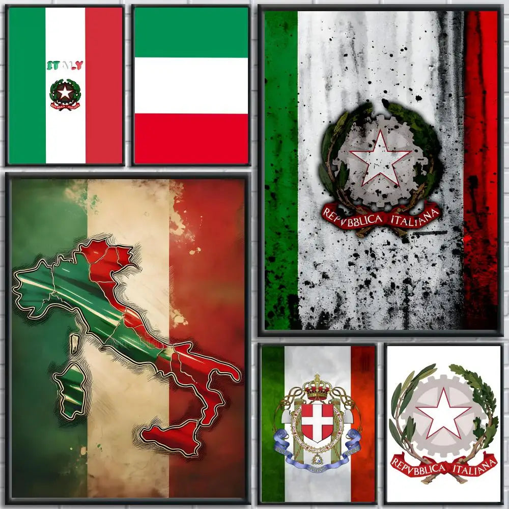 Italy Flag Wall Sticker Poster – HD Print Removable Decal Wall Sticker Decal Axl