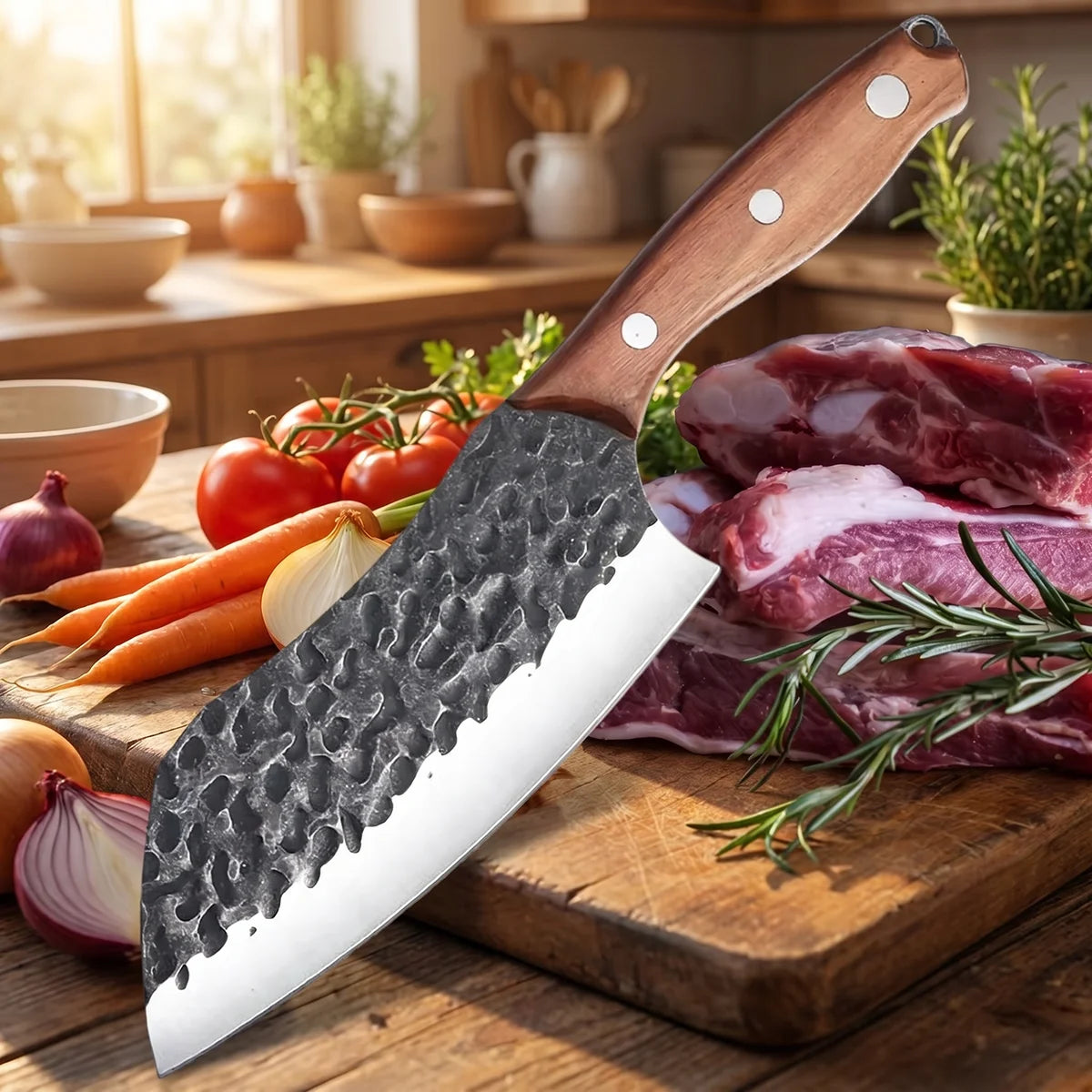 Forged 7" Chef Knife – 5Cr15MoV Steel & Wenge Wood Handle Chef Knife Axl
