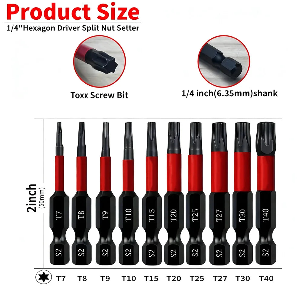 10-Pc 50mm Hex & Star Screwdriver Bit Set with Organizer Screwdriver Bit Set Axl set B China Mainland