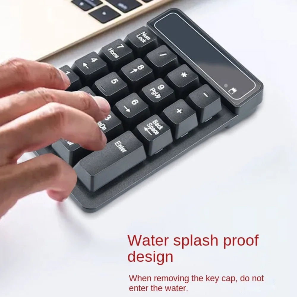 19-Key Wireless Numeric Keypad – Bluetooth, USB & 2.4G Wireless Numeric Keypad Axl