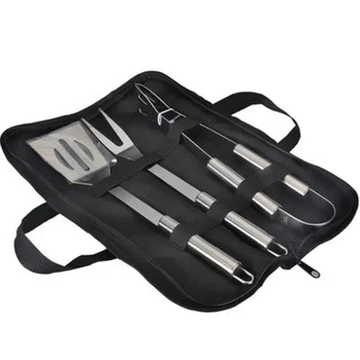 Stainless Steel BBQ Tool Set 9-12 Pc with Carry Bag | Grill Kit BBQ Grill Tool Set Axl 3-piece set