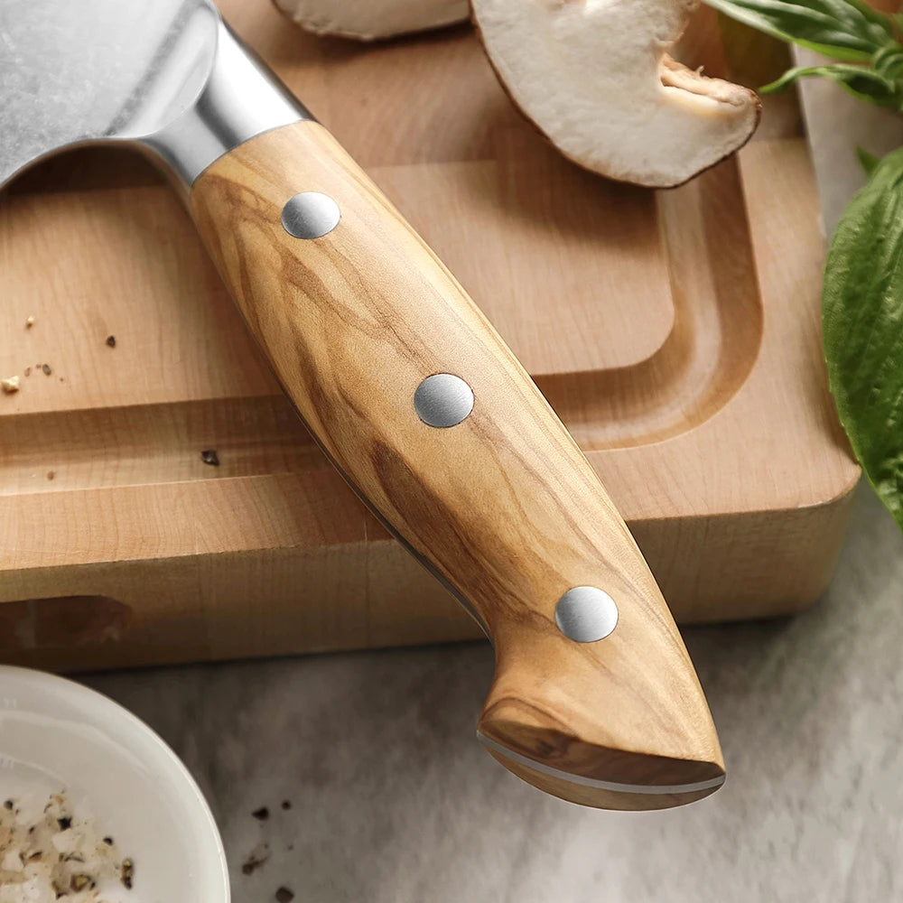 XINZUO 7.28" Damascus Santoku Knife – Olive Wood Handle Gift Box Santoku Knife Axl