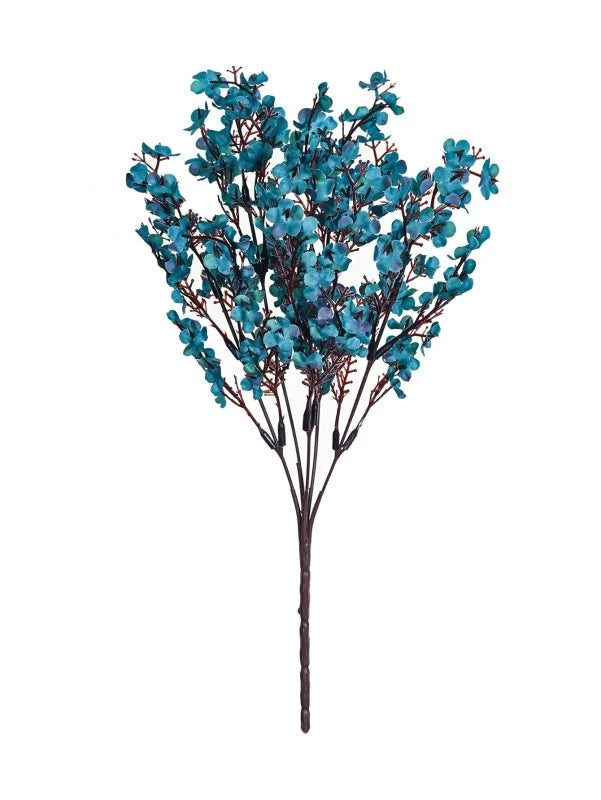 Silk Artificial Gypsophila Peach Blossom Stems | Wedding Décor Artificial Flower Stems Axl DEEP BLUE 3 pieces