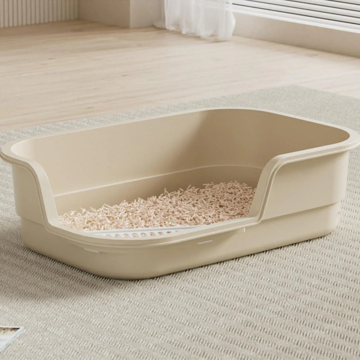 Large Semi-Enclosed Cat Litter Box with Scoop – Anti-Splash Cat Litter Box Axl