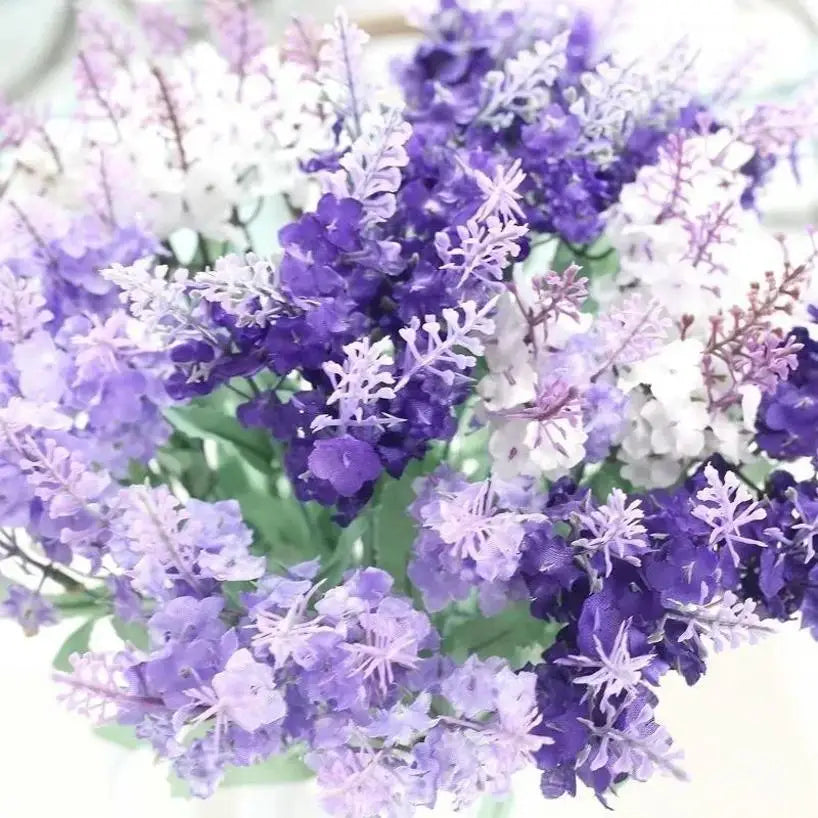 Artificial Lavender Bouquet – Silk Fake Flowers for Home & Wedding Artificial Flower Bouquet Axl