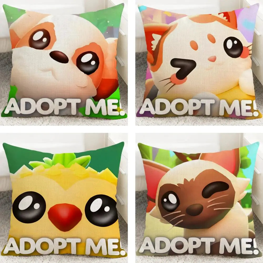 Adopt Me Linen Cushion Cover – Printed Decorative Pillowcase Decorative Cushion Cover Axl
