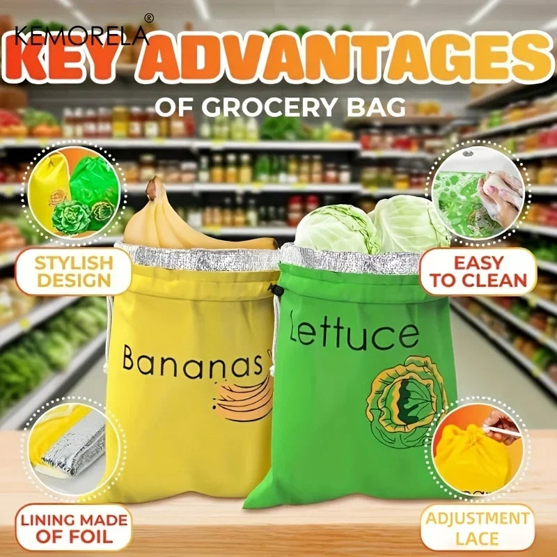 2-Pack Banana & Vegetable Freshness Storage Bags | KEMORELA Food Storage Bags Axl
