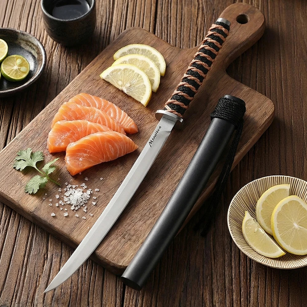 PLYS 7CR Steel Sashimi Knife – Salmon, Sushi & Fruit Knife Sashimi Kitchen Knife Axl
