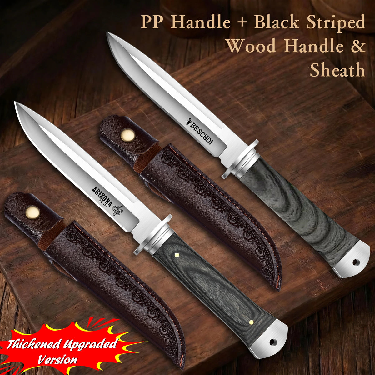 5Cr13 Steel Kitchen Utility Knife with Pakkawood Handle & Sheath Kitchen Utility Knife Axl PP and Solid Wood