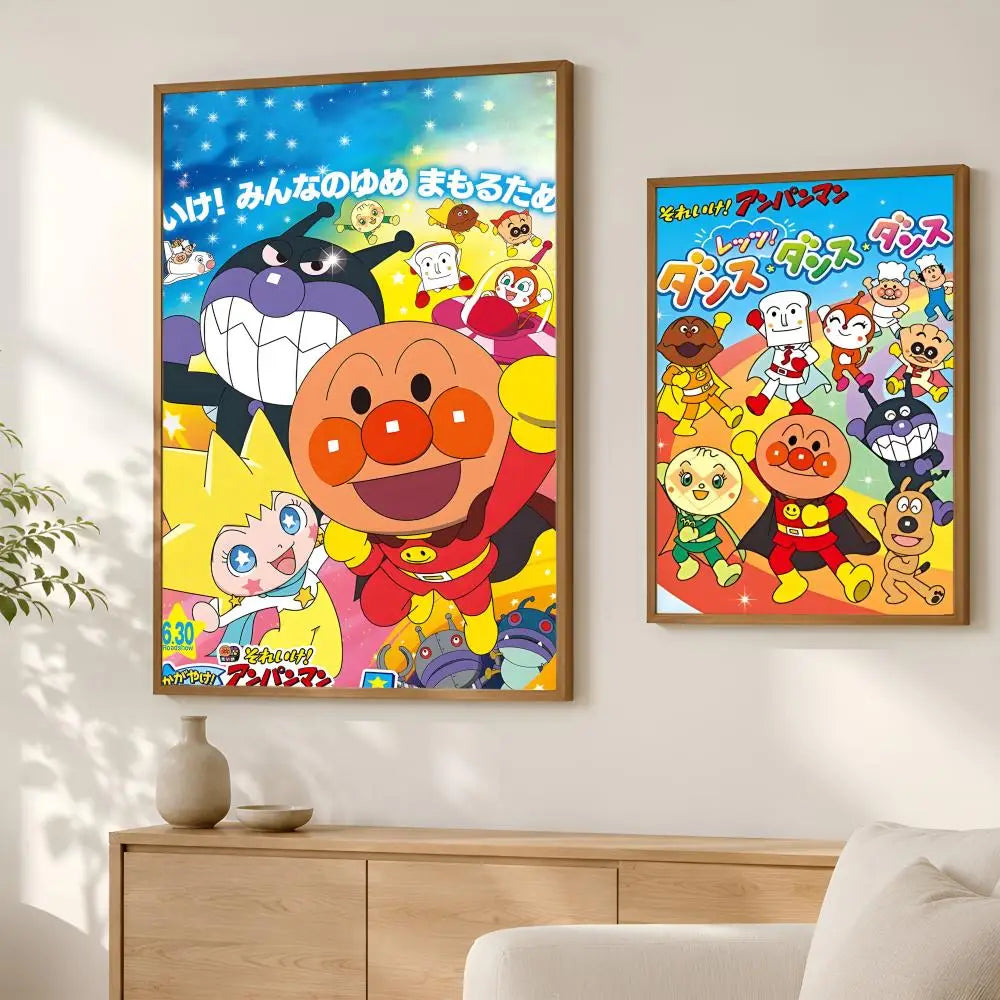 Anpanman Self-Stick HD PVC Wall Poster – Waterproof Home Decor Wall Art Poster Axl
