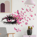 Girl Eyes & Butterfly Wall Decals – Bedroom Wall Stickers Wall Decal Sticker Axl Pink