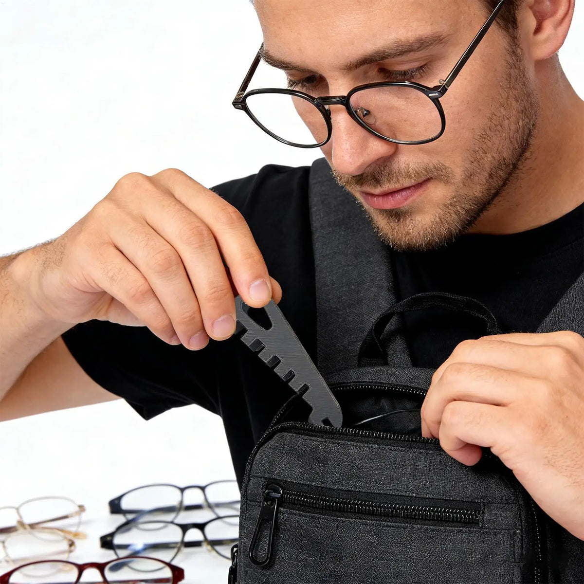 5-in-1 Eyeglass Temple Adjustment Tool – Anti-Slip Frame Bender Eyeglass Repair Tool Axl