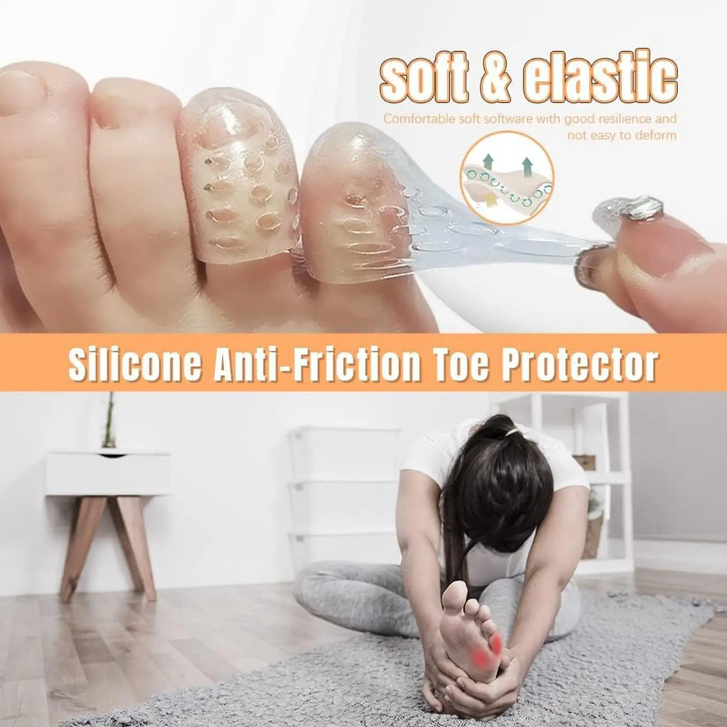 Silicone Toe Protectors 20 Pack – Clear Anti-Friction Toe Sleeves Toe Protector Sleeves Axl