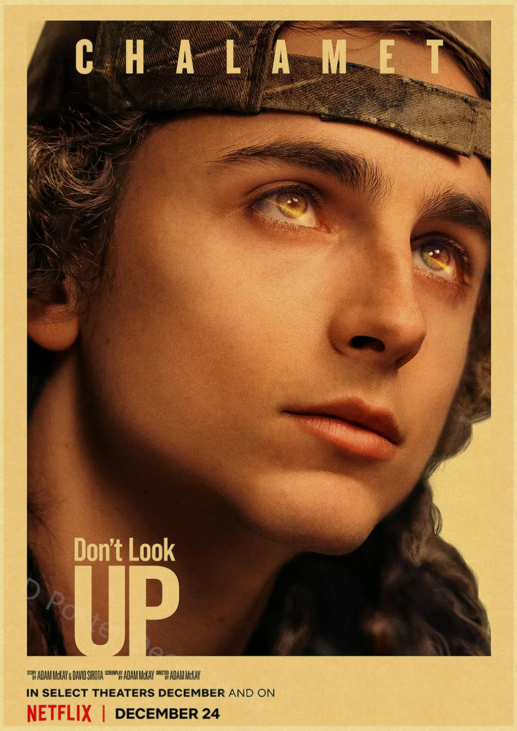 Timothée Chalamet Retro Kraft Paper Poster | Wall Art Print Wall Art Poster Axl 36 A3