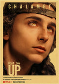 Timothée Chalamet Retro Kraft Paper Poster | Wall Art Print Wall Art Poster Axl 36 A3