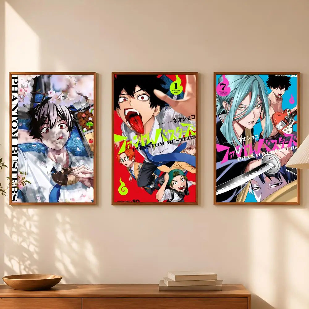 Manga Phantom Busters Self-Stick HD Wall Art Poster | Waterproof Wall Art Poster Axl