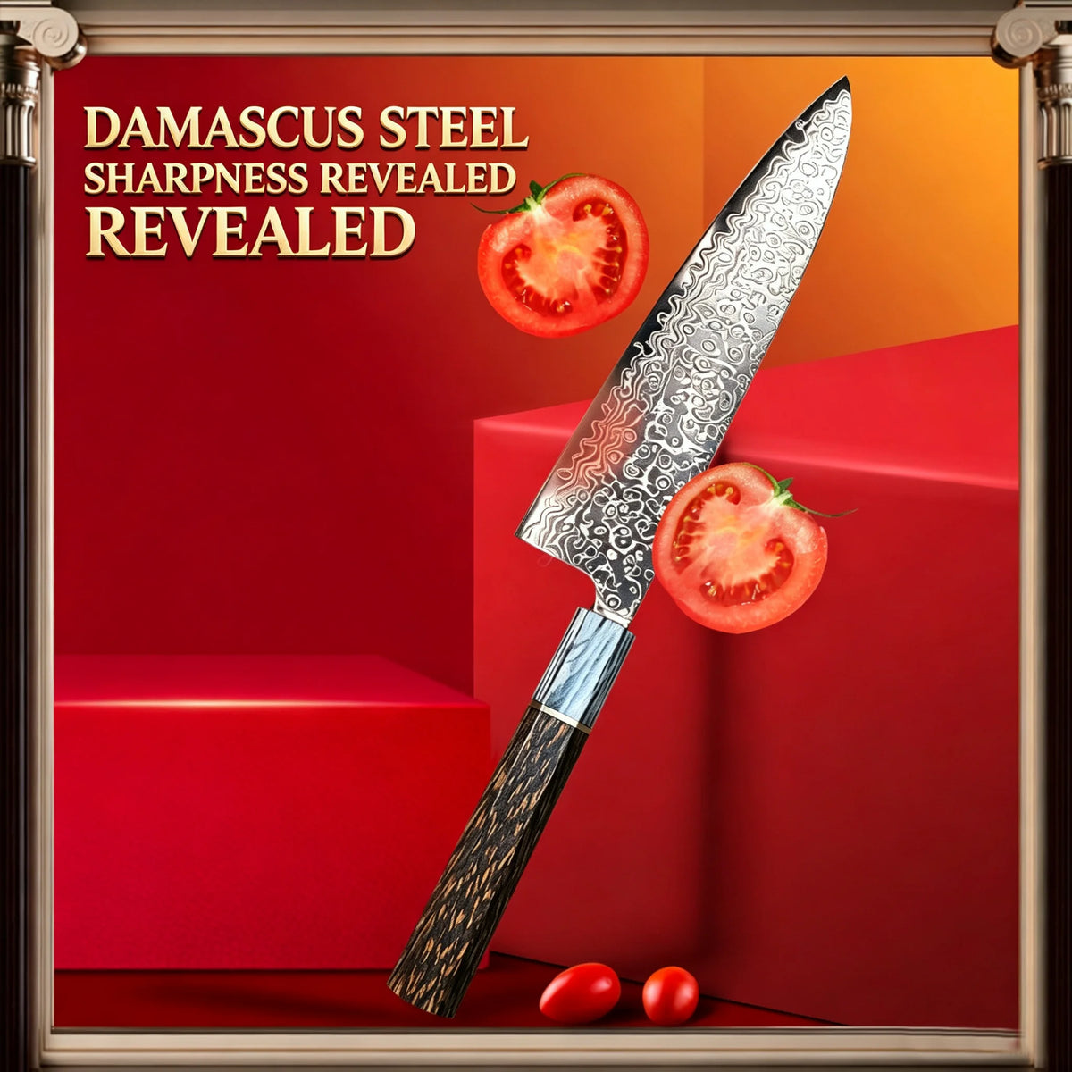 Damascus Steel Chef Knife – 20cm Professional Kitchen Knife Damascus Chef Knife Axl