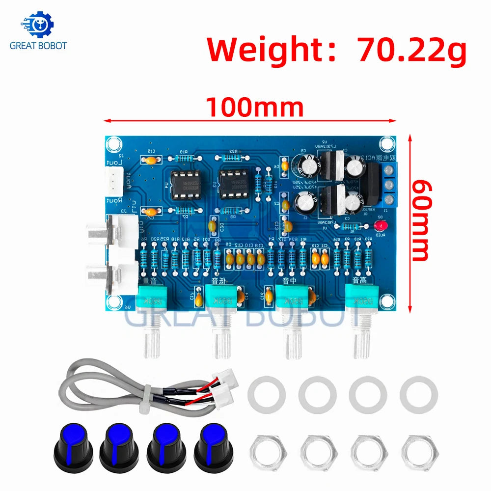 XH-M164 NE5532 Stereo Preamplifier Module with Tone Control Preamplifier Module Axl