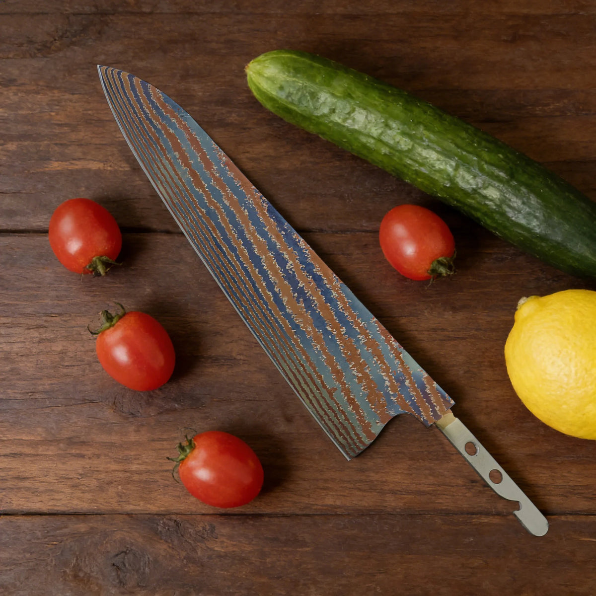 Hand Forged Damascus Timascus Chef Knife Blank Blade – DIY Knife Blank Blade Axl